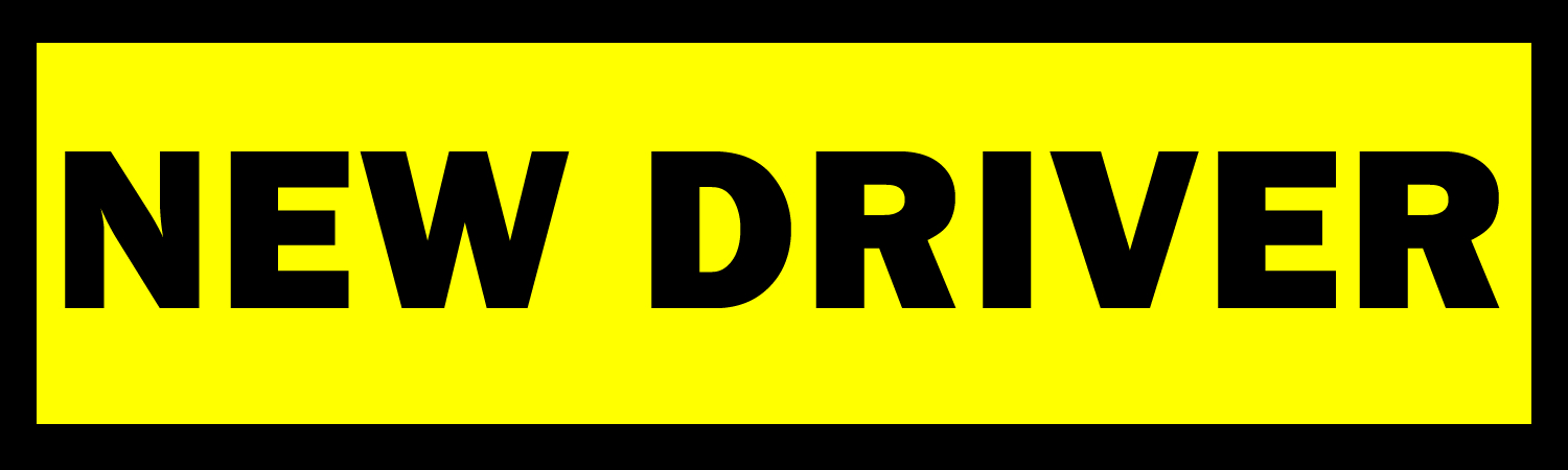 New Driver Vinyl Sticker, Window Cling or Magnet in UV Laminate Coating