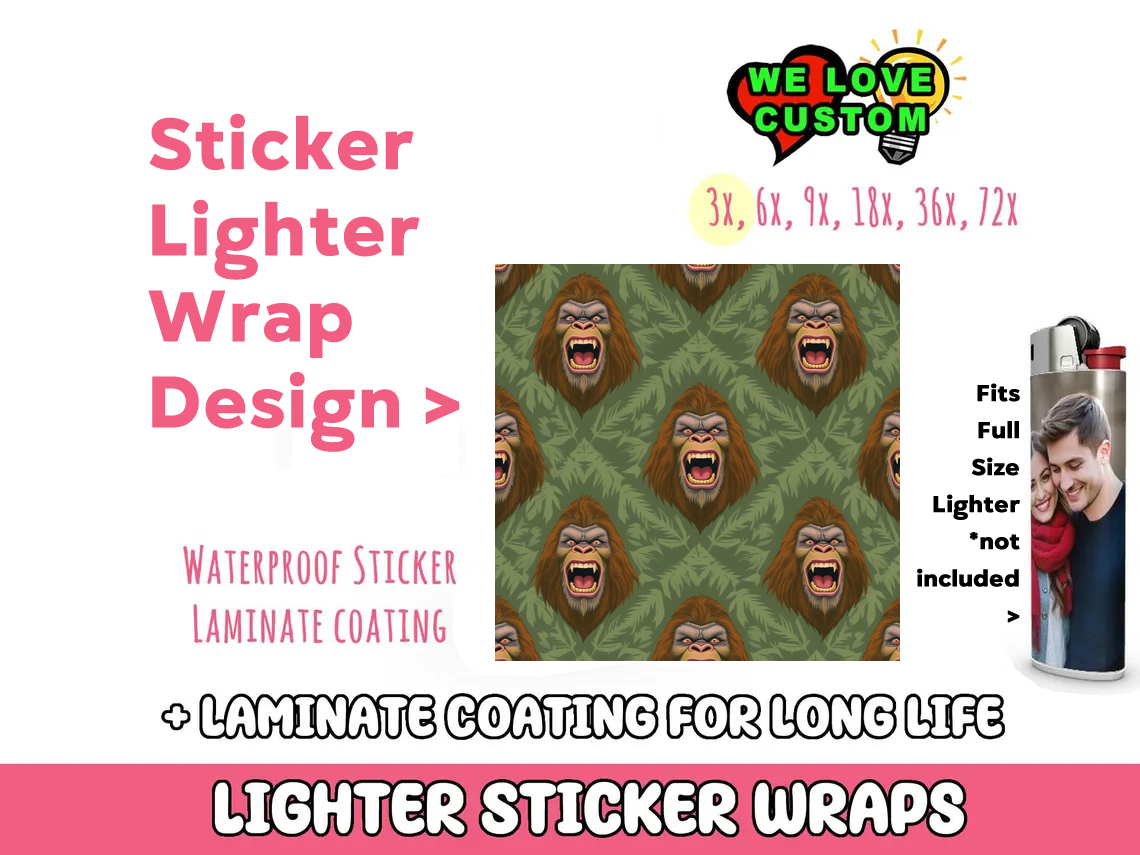 Ape Lighter Wraps  Your Custom Photo or Text